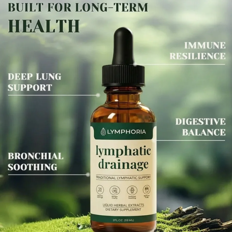 Lymphatic Drainage Drops 2000mg Herbal Blend with Elderberry Echinacea Dandelion Immune System Detox Supplement 2 fl oz 1pc