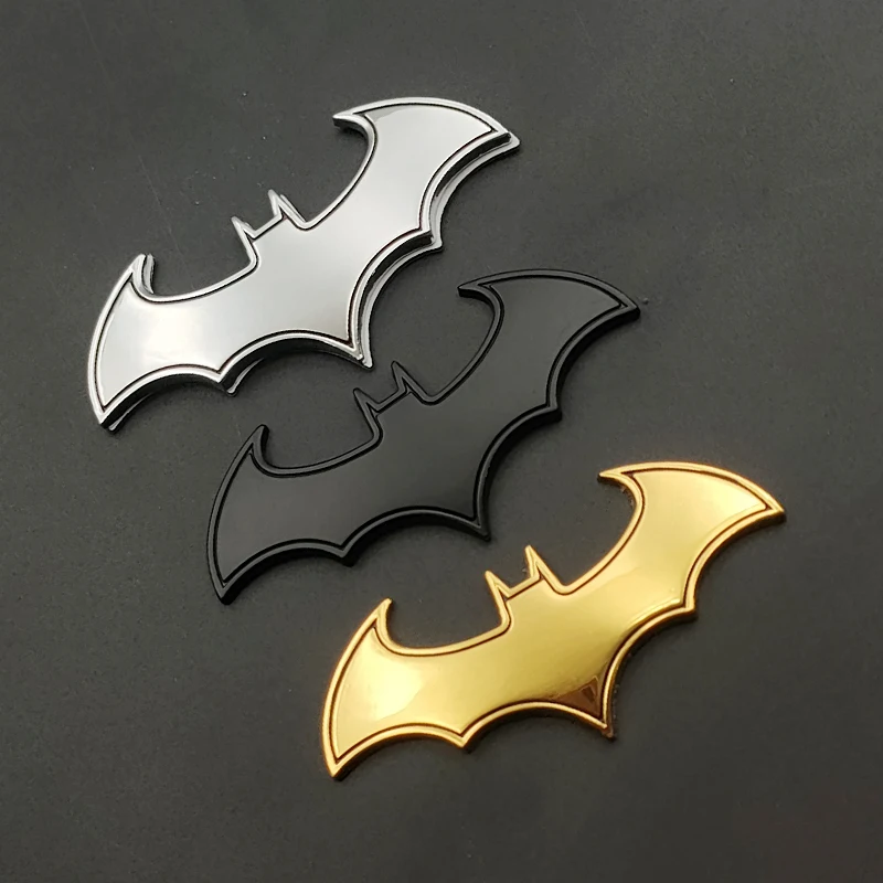 3d Metal Gold Chrome Black Bat Sticker Car Body Badge Fender Emblem Logo Decal Auto Car Stying Motorcycle Decoration Accessories