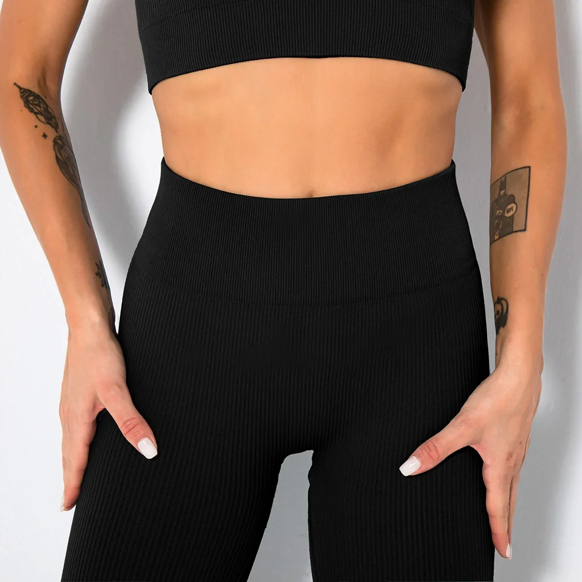 Calça esportiva de ioga sem costuras para mulheres, fitness push up leggings, cintura alta, ginásio treino calças justas ativas