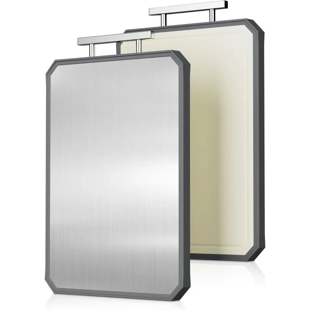 

Разделочная доска из нержавеющей стали, двухсторонние разделочные доски из стали для кухни, нержавеющая сталь/солома пшеничная для мяса