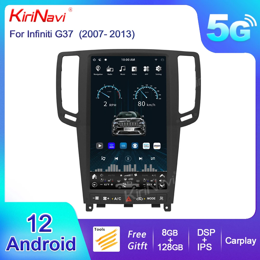 

Kirinavi 13.6 inch Vertical Screen Android 12 Car Radio For Infiniti G37 2007-2013 Auto GPS Navigation DVD Player Autoradio