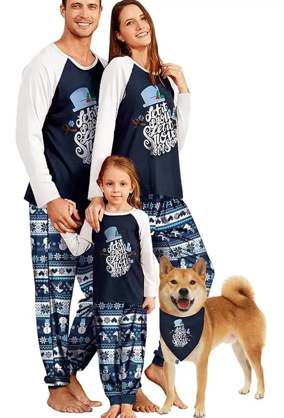 Christmas Crew Print Family Cotton Pajamas Set Soft Loose Sleepwear Adults and children Matching Outfit Xmas Look Wear Pyjamas