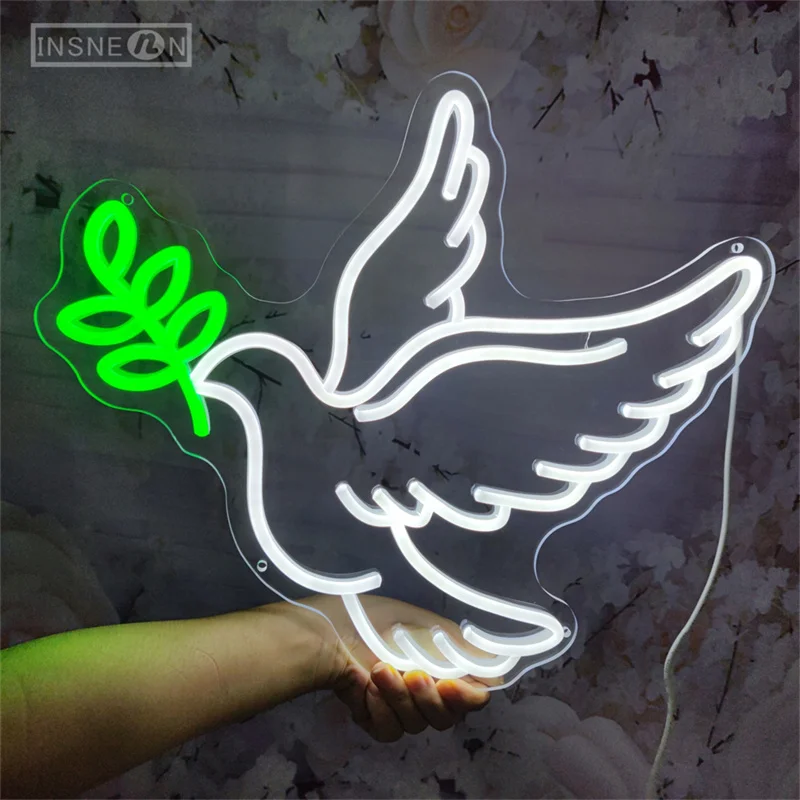 

Peace Dove светодиодный неоновая вывеска настенная многофункциональная USB-вывеска для дома, спальни, игровой комнаты, офиса