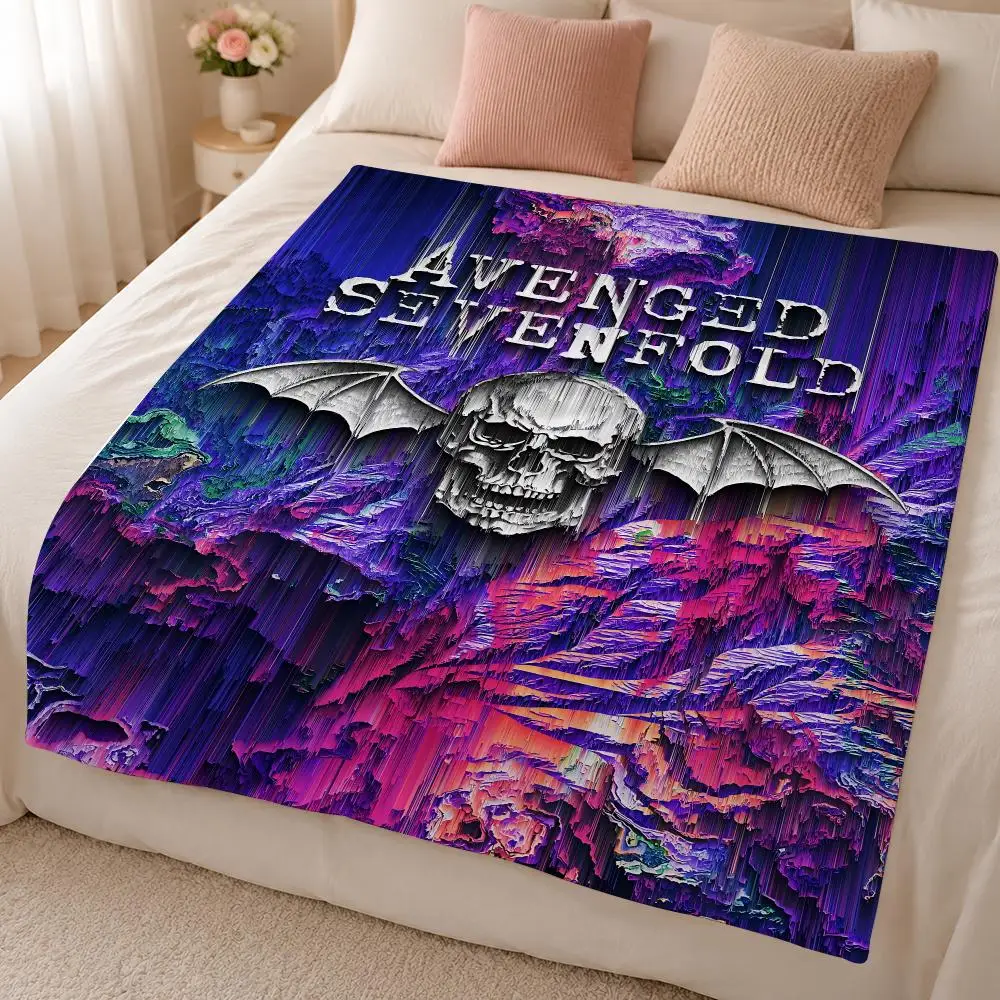 Music A-Avenged Sevenfold American Heavy Metal Band Throw 320g Soft Flannel Fleece Throw Blanket Cover Sofa Bed Dorm Nap Gift