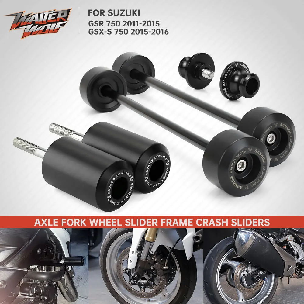 

GSR GSX-S 750 Front Rear Wheel Sliders For Suzuki GSX S750 GSR750 GSXS750 2011-2016 Fairing Frame Crash Sliders Swingarm Spools