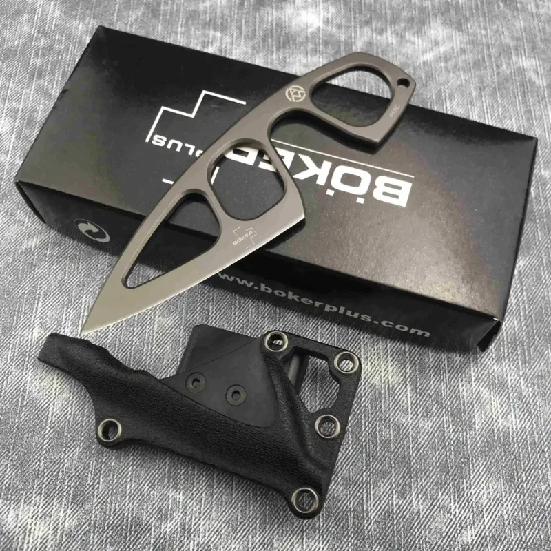 

1 шт. карманный нож EDC в стиле ожерелья, цельный, с фиксированным лезвием и чехлом, для активного отдыха и исследования джунглей, мини-нож-инструмент