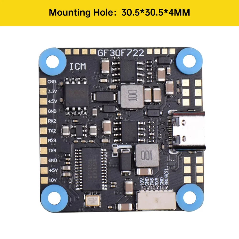 JHEMCU GF30F722-ICM FPV F7 التحكم في الطيران المزدوج BEC 5 فولت 10 فولت OSD HD 3-8S المدخلات 30X30 مللي متر لطائرات بدون طيار FPV حرة HD أجزاء ذاتية الصنع