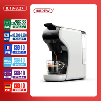 HiBREW 4 in 1 Multiple Capsule Coffee Maker Full Automatic With Hot & Cold Milk Foaming Machine Frother & Plastic Tray Set