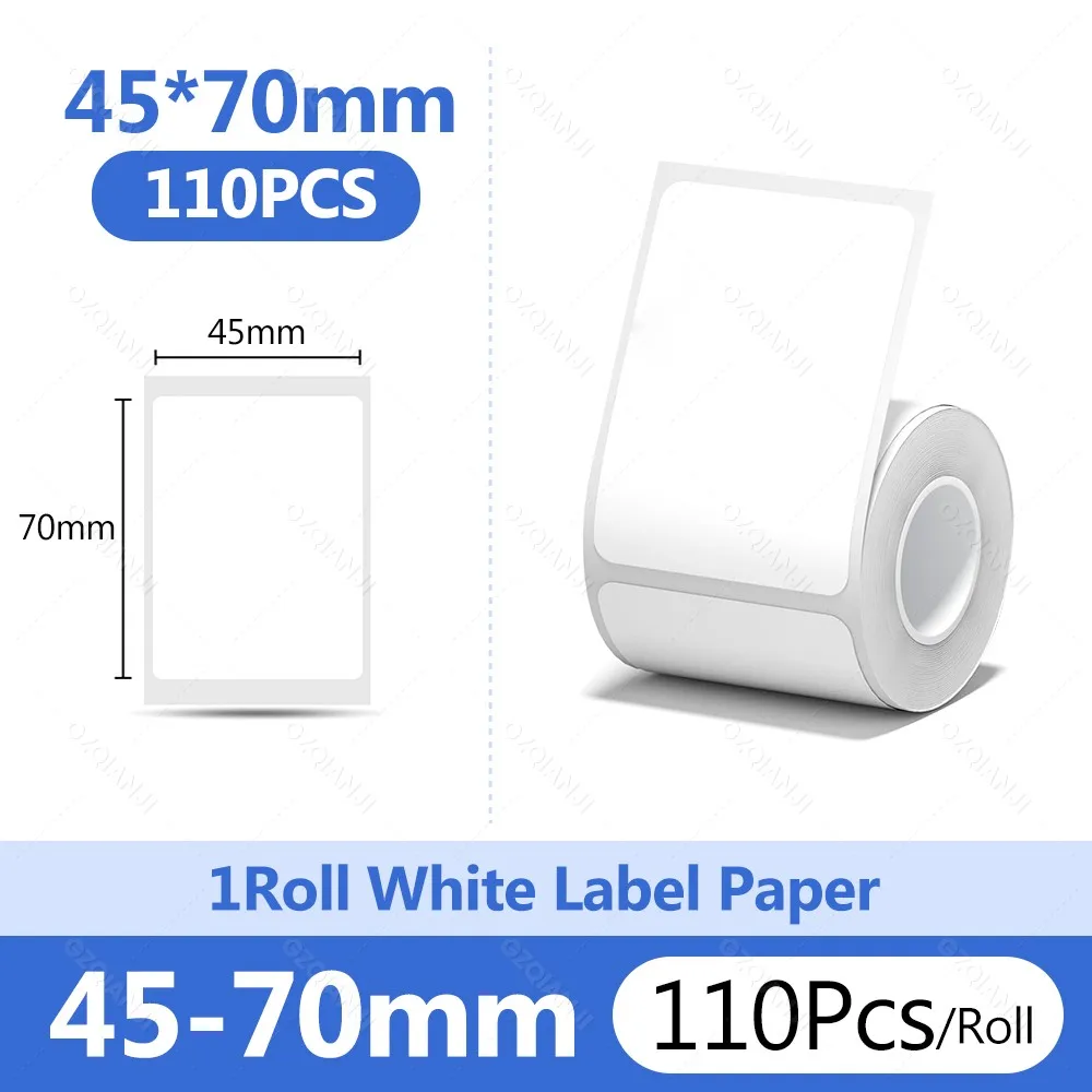 Niimbot 1 Rolle B1 weißes Aufkleberpapier, wasserfest, selbstklebendes Etikett, weiß, Anti-Öl, für tragbares Mini-Thermodruckerband B1 B21