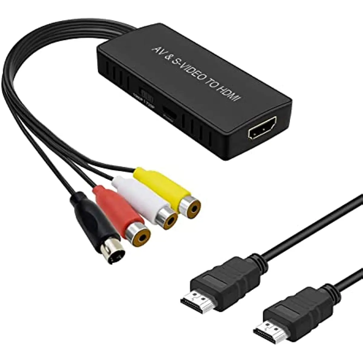 

Svideo to HDMI Converter, PS2 HDMI Adapter, AV to HDMI Adapter Support 1080P, PAL/NTSC Compatible with WII, WII U, PS one, PS2,