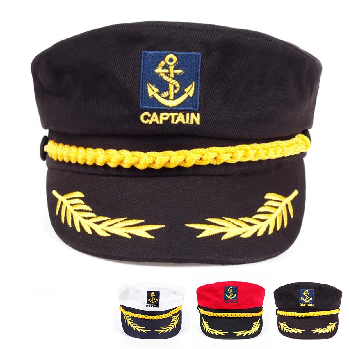 Unisex Pirate Hook Embroidery Navy hat Spring Autumn Sailor Hats Ladies Beret Caps Men Flat Top Captain Military Caps