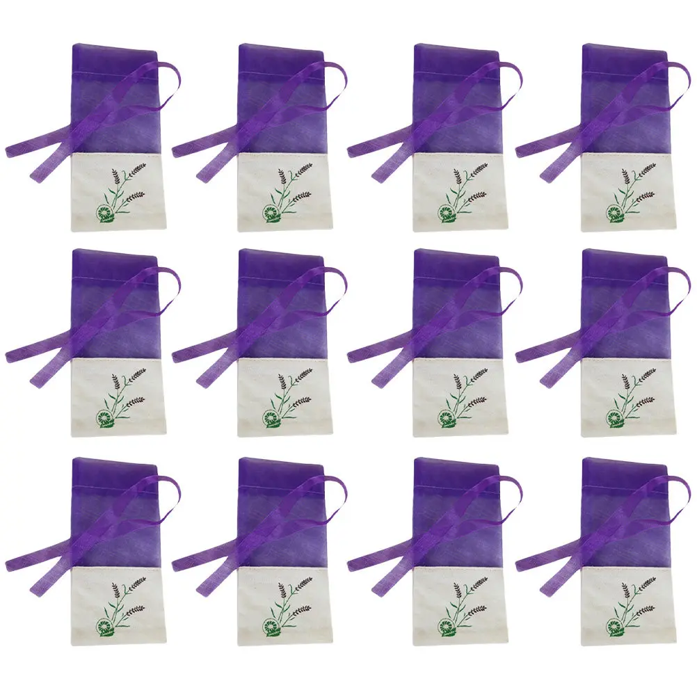 12 Pcs Drawstring Lavender Bags Empty Fragrance Sachet Pouches Sachets Gauze Packaging