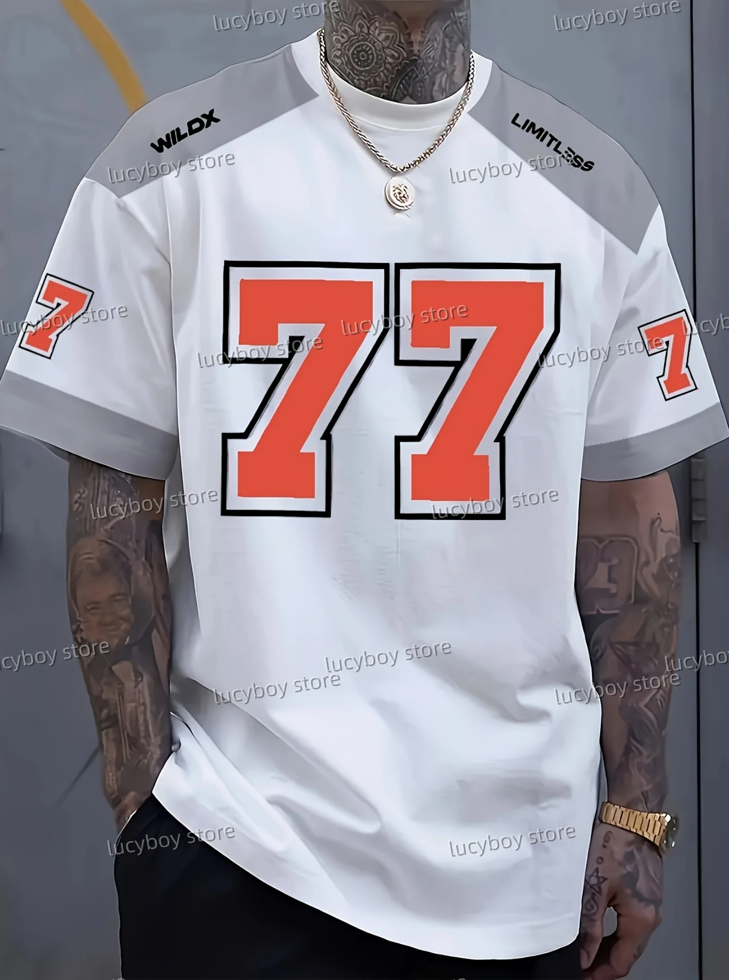 summer 77 Print Men T-Shirt o-neck Short Sleeves 7 colors Sport PLUS SIZE T-Shirt Vintage lightweight Jersey Tees Men Clothes