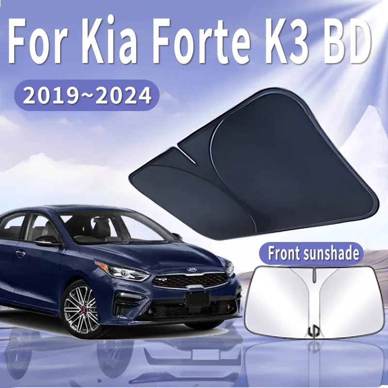 

Car Sun Visor For Kia Forte K3 BD 2019~2024 2022 2023 Front Windshield Sunshade Heat Insulation Summer Cooling Auto Accessories