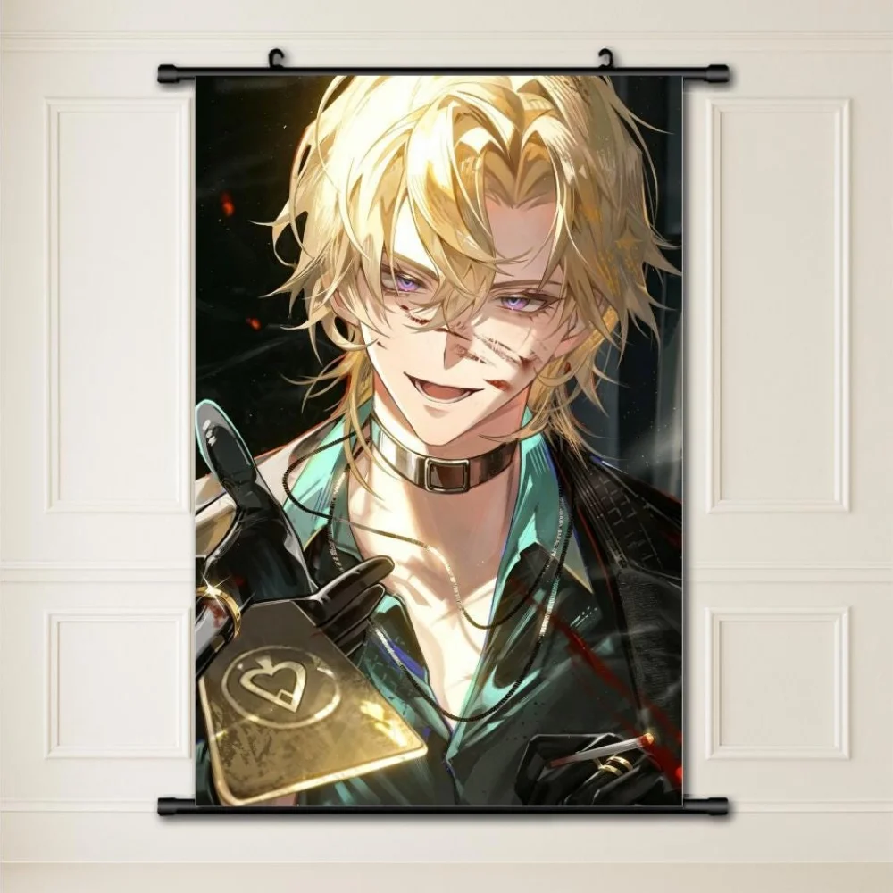 Blonde Fantasy Character Tapestry Wall Hanging Anime Style Poster Dark Aesthetic Bedroom Decor Fabric Art Room Gift
