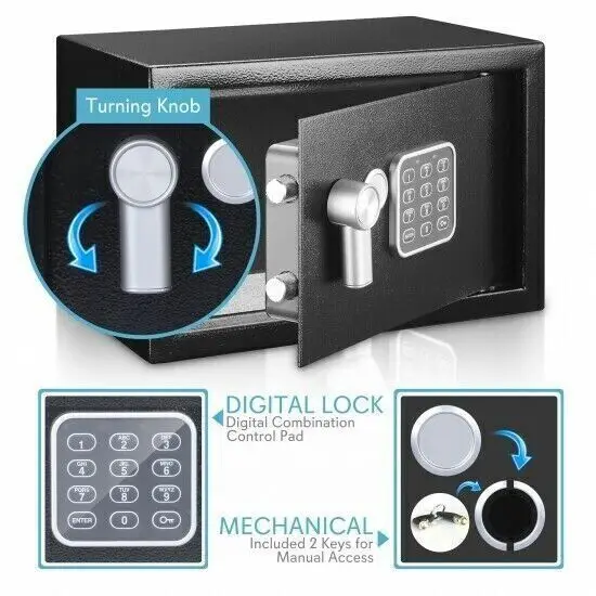 Electronic Lock Safe Fireproof Safes Digital Safe Box Safety Money for Home Strongbox Small Cash Security Lockable Storage