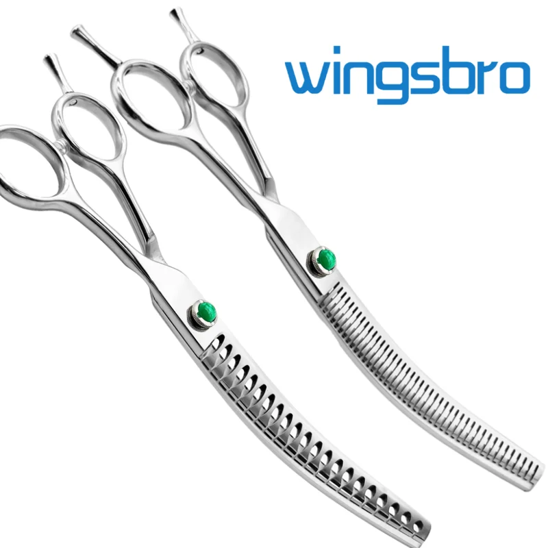 

Ножницы Wingsbro 7 дюймов, изогнутые, для стрижки собак, изогнутые ножницы для прореживания шерсти, предназначены для грумеров или домашнего использования.
