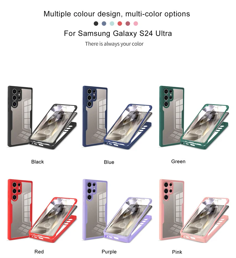 For Samsung S24 Ultra Case Innovative Buckle Design 360 Full Protection Double Sides Cover Case for Samsung Galaxy S24 Ultra 5G image 4