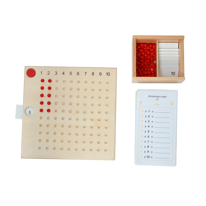 

Montessori Multiplication Bead Board W/ Paper Tables Math Game for Children Early Learning Tool Mathematic Educational Equipment