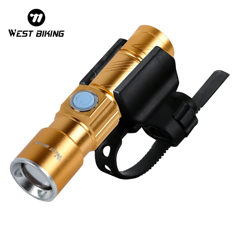 WEST BIKING Bicycle Light MTB Bike Headlight Power Bank Flashlight Handlebar USB Charging Road Highlight Bicycle Accessories