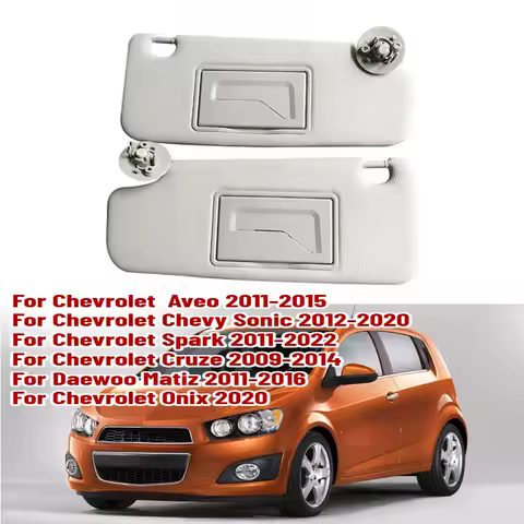 For Chevrolet Chevy Sonic 2012-2020 Spark 2013-2022 Aveo 2011-2015 Daewoo Matiz Panel With Makeup Mirror Car Interior Sun Visor