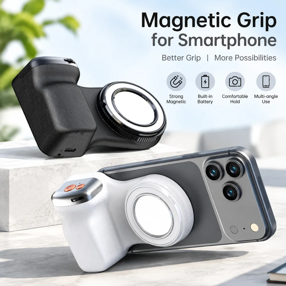 Phone Camera Shoot Hand Grip Magnetic Smart Phone Holder Shooting Aid Remote Control Handle For Iphone Android Phone