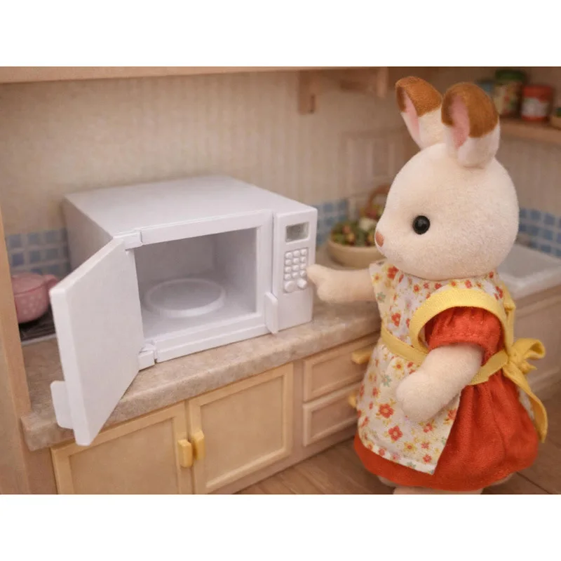 1:12 Scale Dollhouse Miniature Microwave Oven, Openable Door Kitchen Appliance Model, Toy House Decor Accessory for Diorama