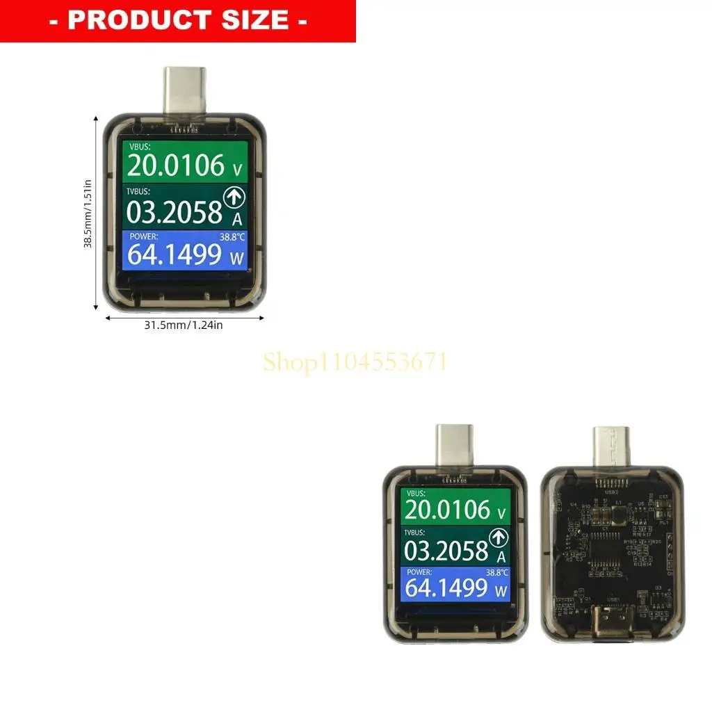 Best Seller Digital USB C Meter for Fast Charging Checks DC4.5V-48V 0-6A Inlines Power Monitors for Tablets, Cables, Chargers