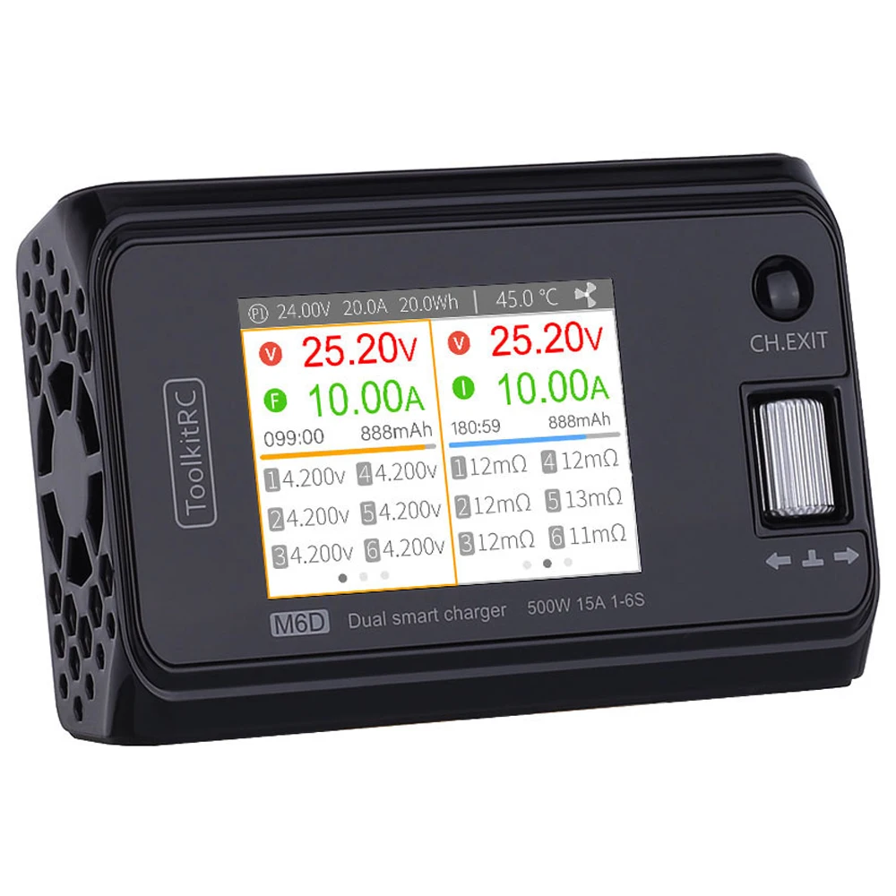 شاحن بطارية مزود بقناة مزدوجة 250 واط 15Ax2 تيار مستمر RC من tool kitrc M6D لمحول طاقة تيار مستمر 1-6S Lipo LiHV LiFe/ 1-16S NiMH & ADP100