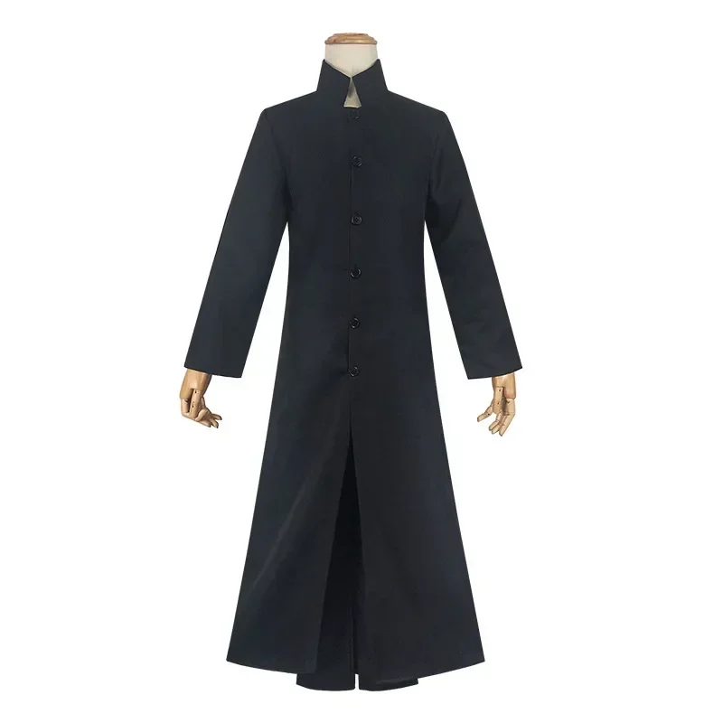 Movie The Matrix Neo Cosplay Costume Men Long Thin Windbreaker Coat Pants Sunglasses Suit Halloween Stage Clothes