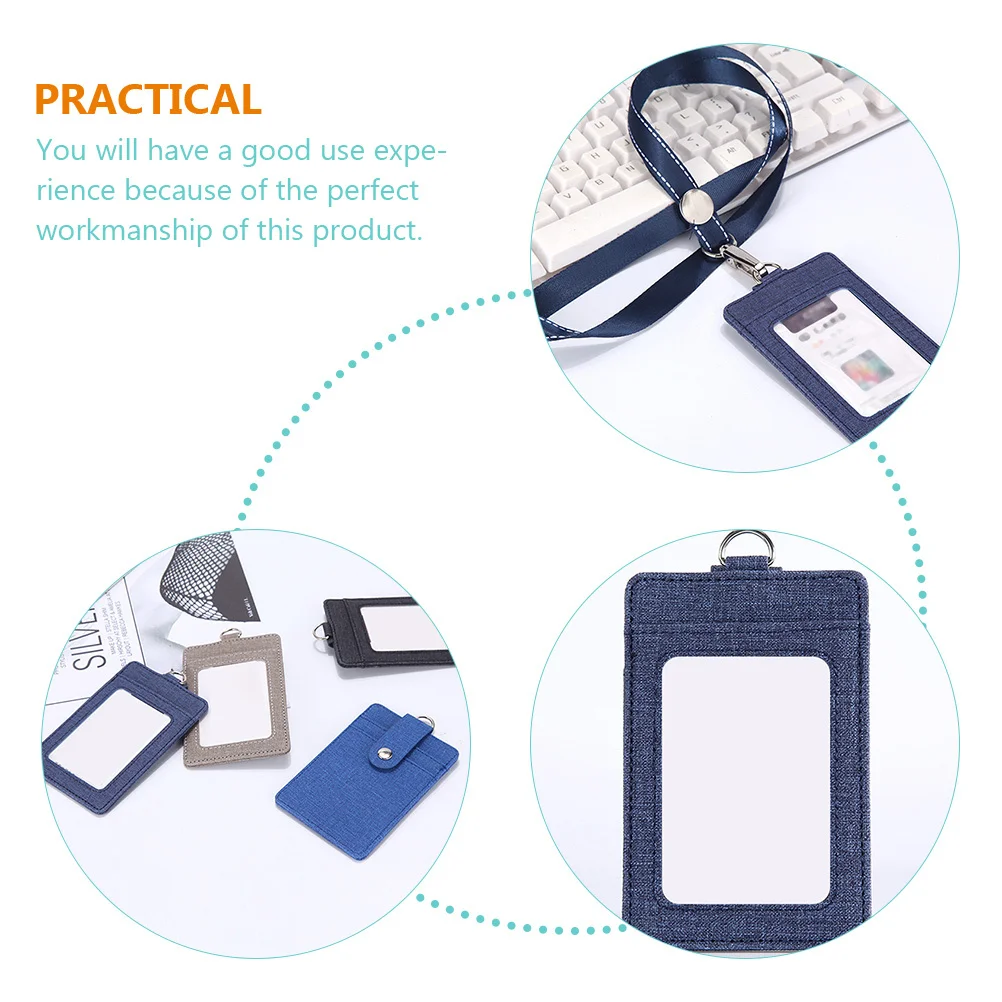 

2pcs Id Cover Portable Badge For Work Student Credit Id Holder Meeting Cards Hanger Cards Storage Holder