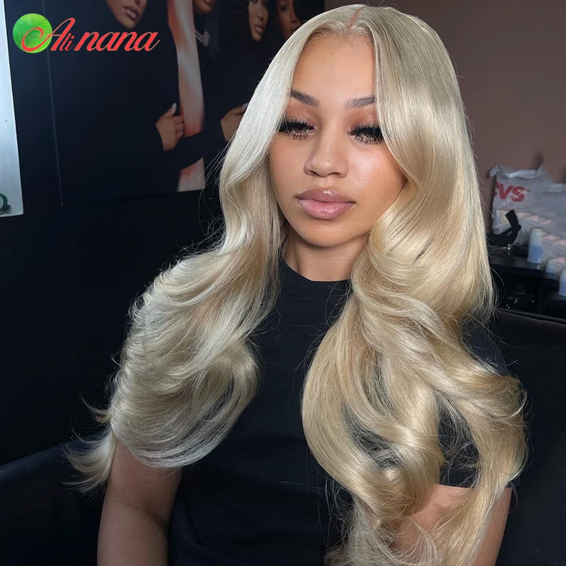 Ash Blonde Colored Glueless Lace Front Wigs For Women Human Hair Body Wave Honey Blonde Pre-Plucked HD 13x6 Lace Frontal Wig