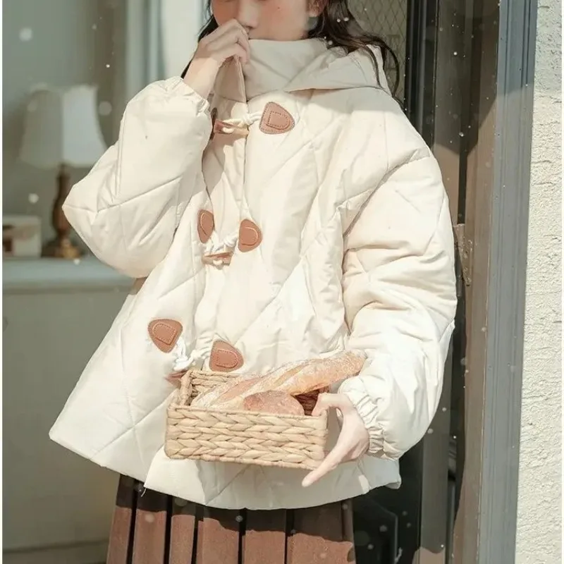 

Зимняя теплая женская куртка Harajuku, свободные повседневные топы Y2k, эстетическое милое утепленное пальто с карманами