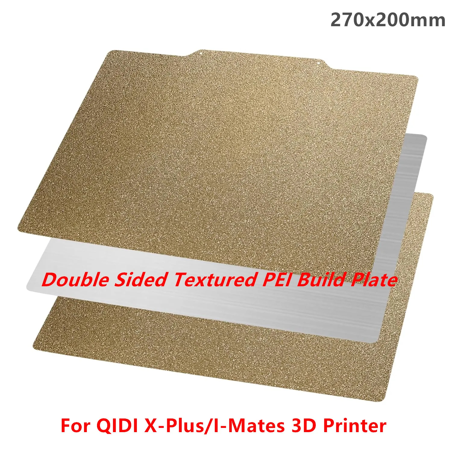 

270x200mm Textured PEI Sheet for QIDI X-Plus/I-Mates Build Plate Double Sided PEI Flexible Spring Steel Magnetic Print Bed
