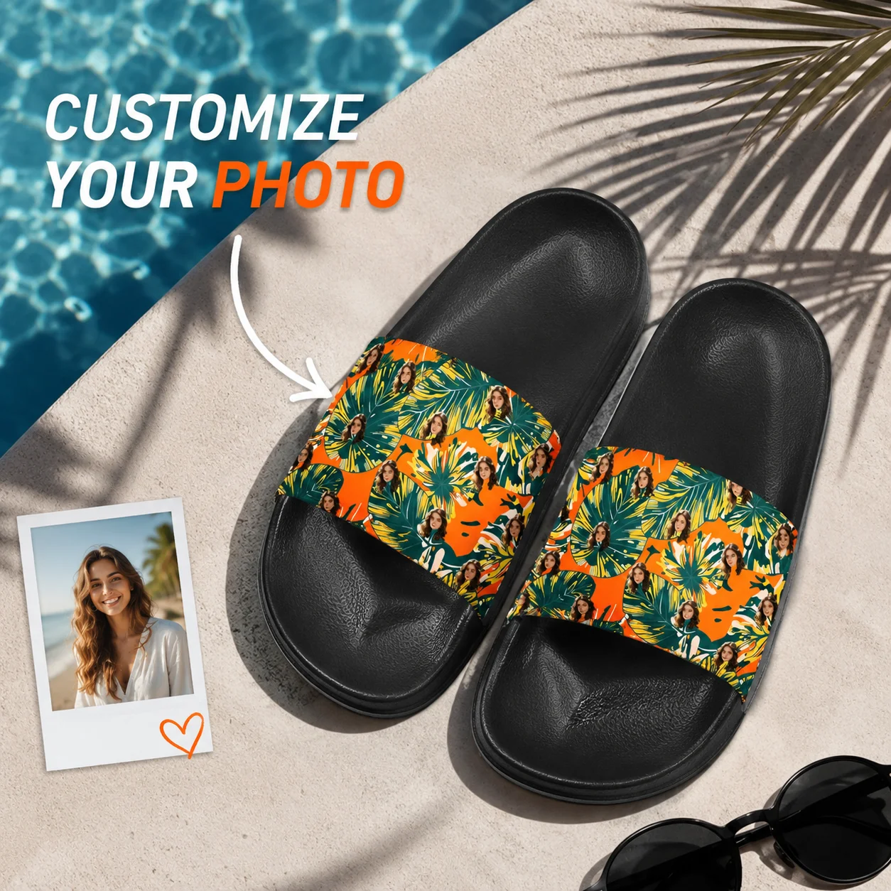 Customized women's slippers Customized text slippers Personalized fun text pictures Customized gifts for family and friends