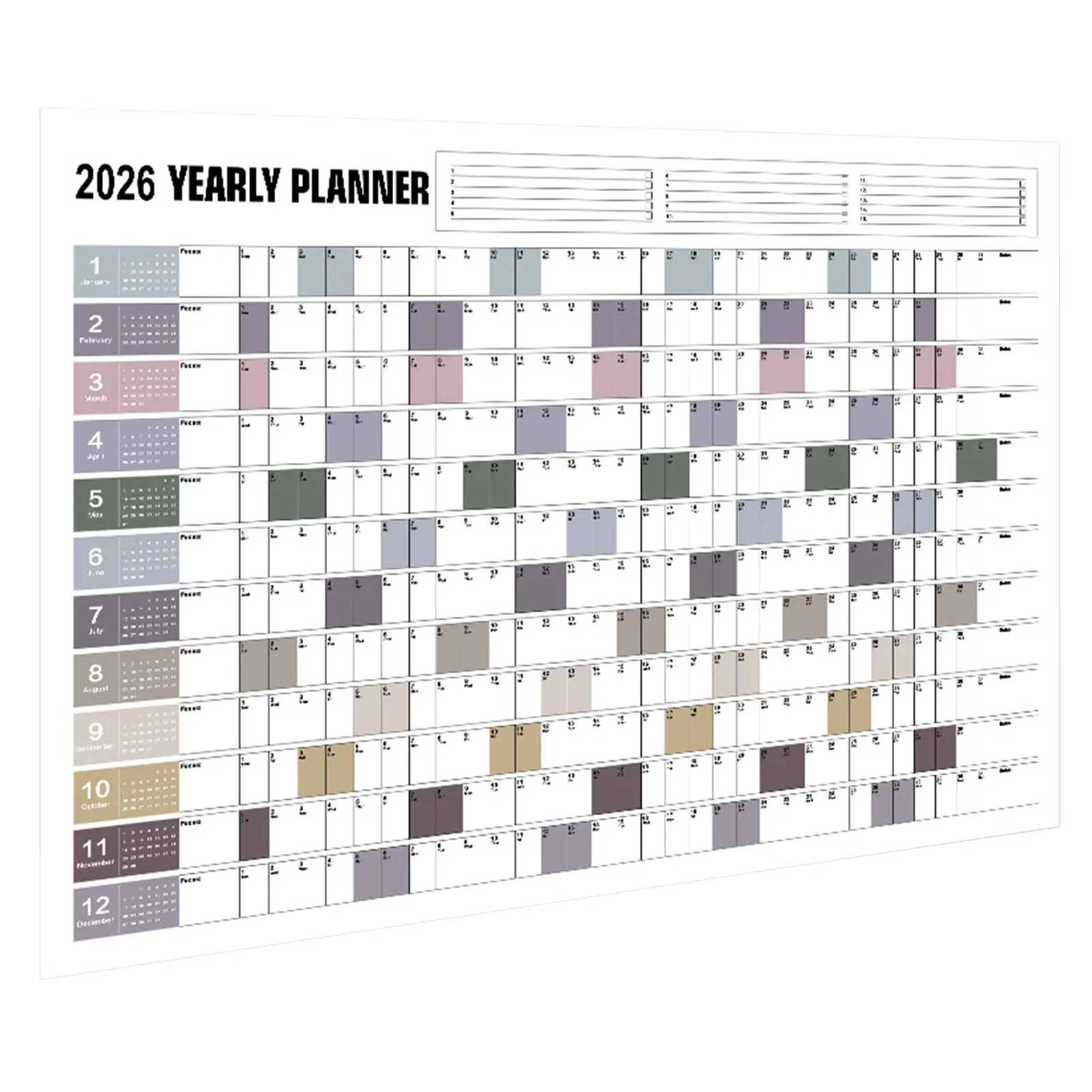 

Extra Large 2026 Wall Calendar Yearly Planner Paper Based Monthly Organizer Jumbo Format for Home Office School Scheduling