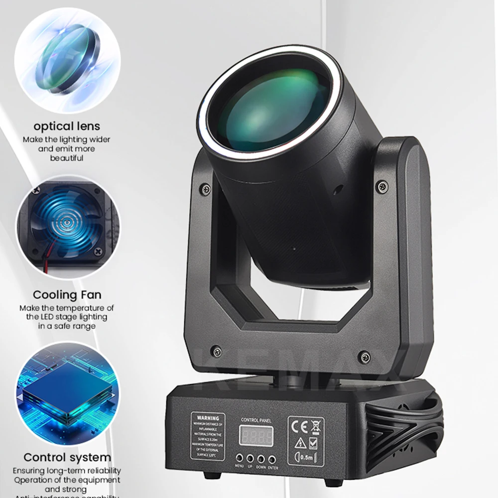 Luz LED con cabezal móvil de 200W, haz de Lira de 18 prismas DMX, punto de 15Gobos con anillo, luces profesionales para discoteca y DJ para escenario, boda y club nocturno