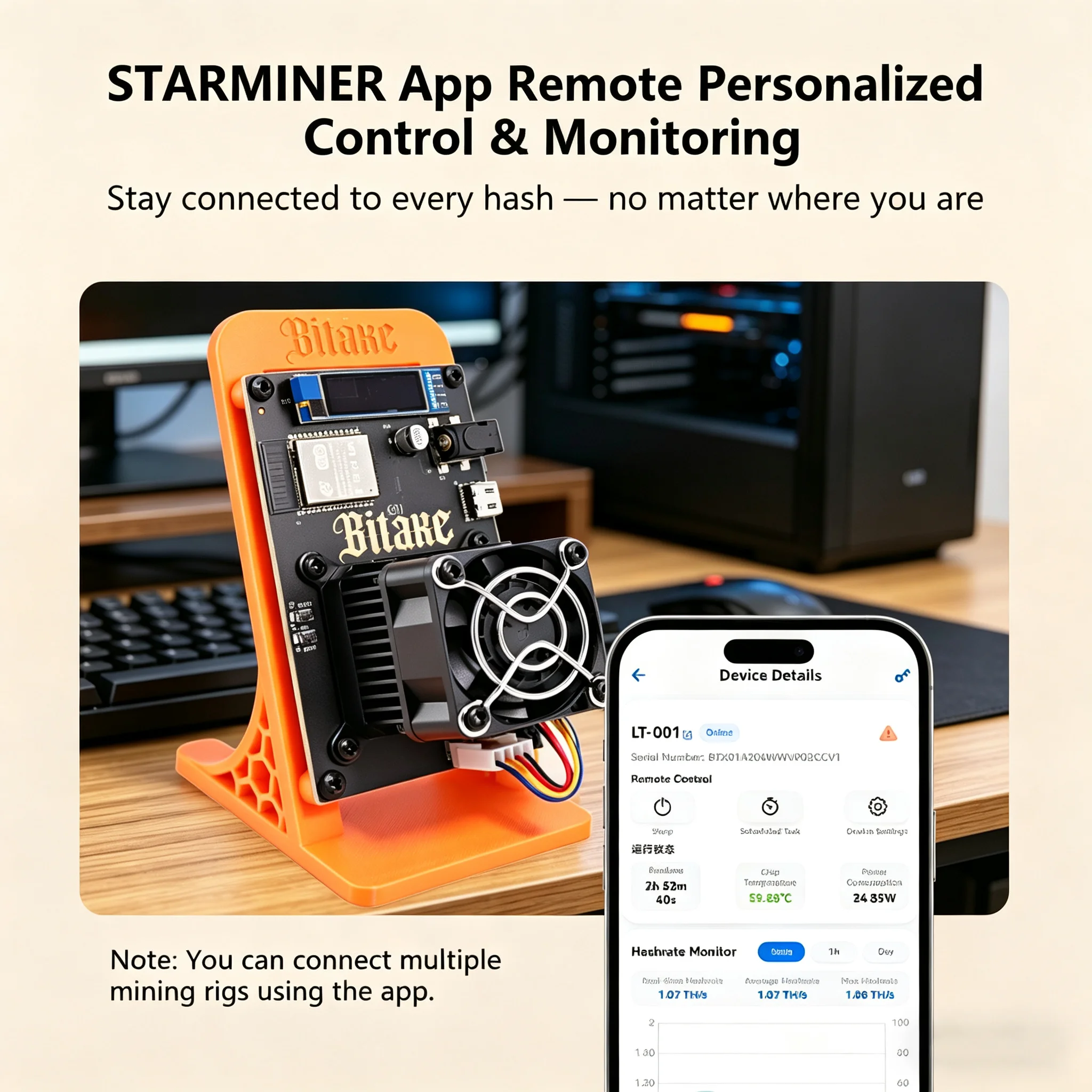ASIC Miner STARMINER Bitaxe Gamma 601 - usage example