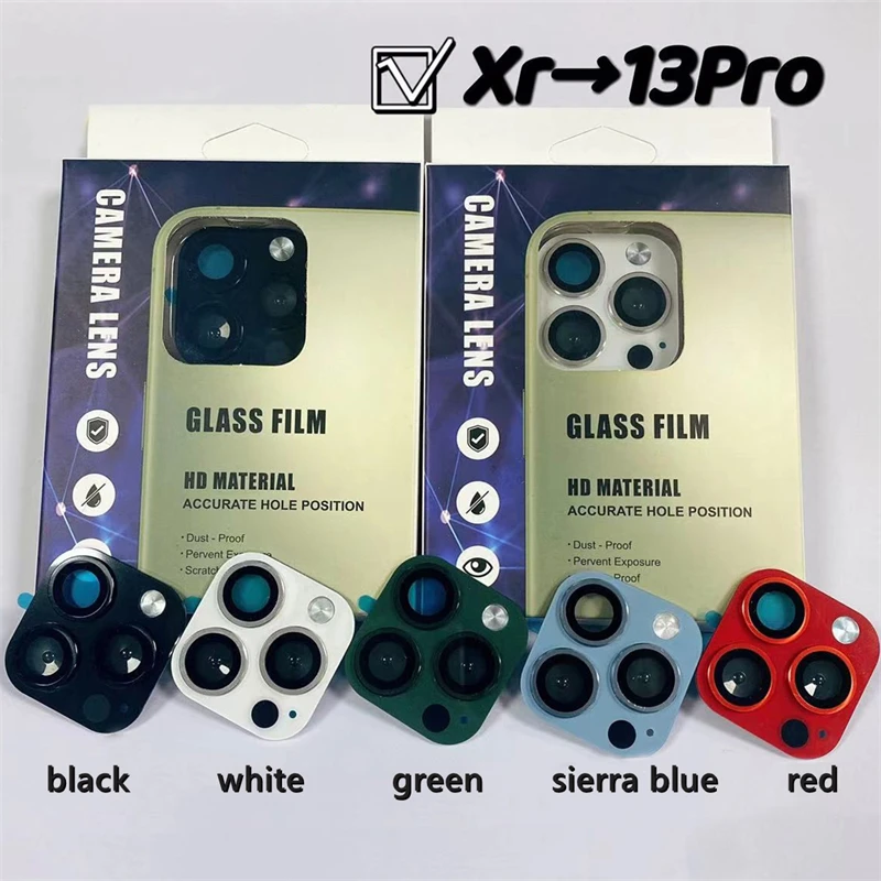 Perfect Fake Camera Lens Seconds Change For iPhone XR to 13 Pro 14Pro Back Film Phone Alloy Sticker Protector Modified Cover