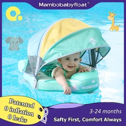 Mambobaby Animal Float Non-Inflatable Safe Solid Core Baby Swimming buoy Water Trainer Infant Pool Floator Swim Ring with Canopy