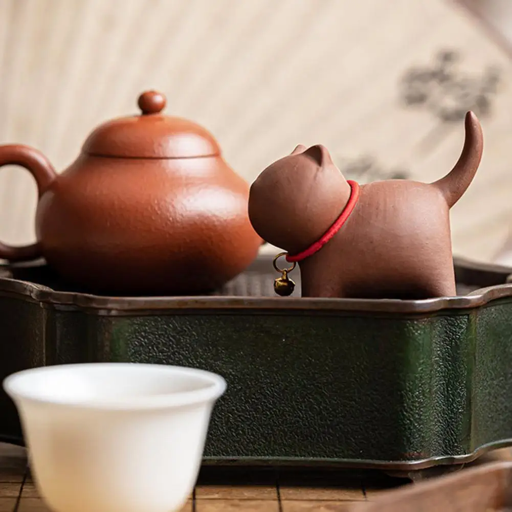 

Handcrafted Tea Pet Handcrafted Purple Sand Kitten Tea Pet for Kung Fu Tea Set Oriental Elegance Decor for Lovers for Lovers