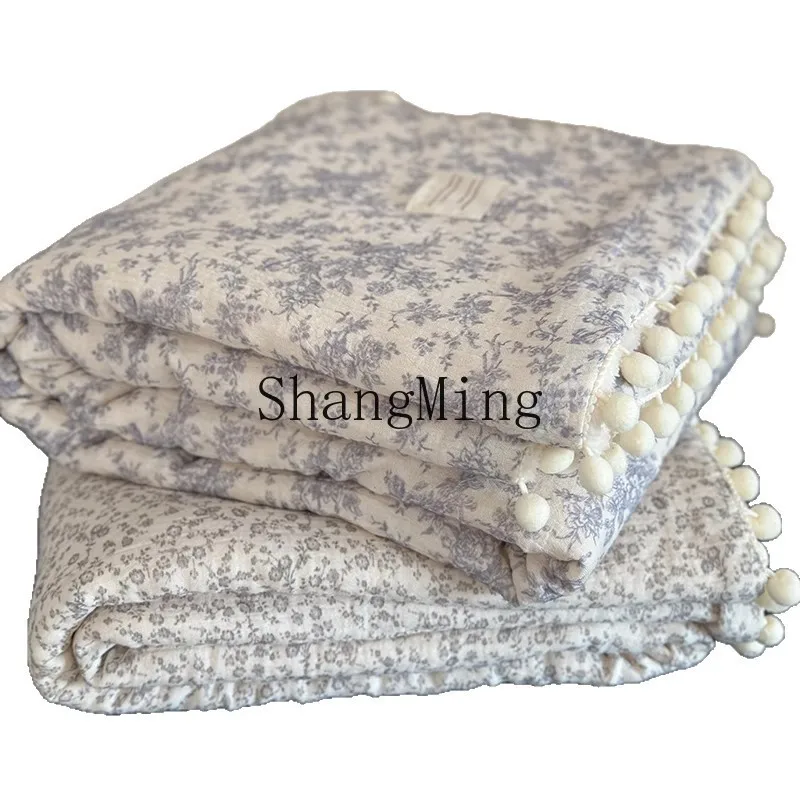

PYH source manufacturer cute ball gauze fleece small blanket office leg blanket air conditioner quilt outdoor warmth