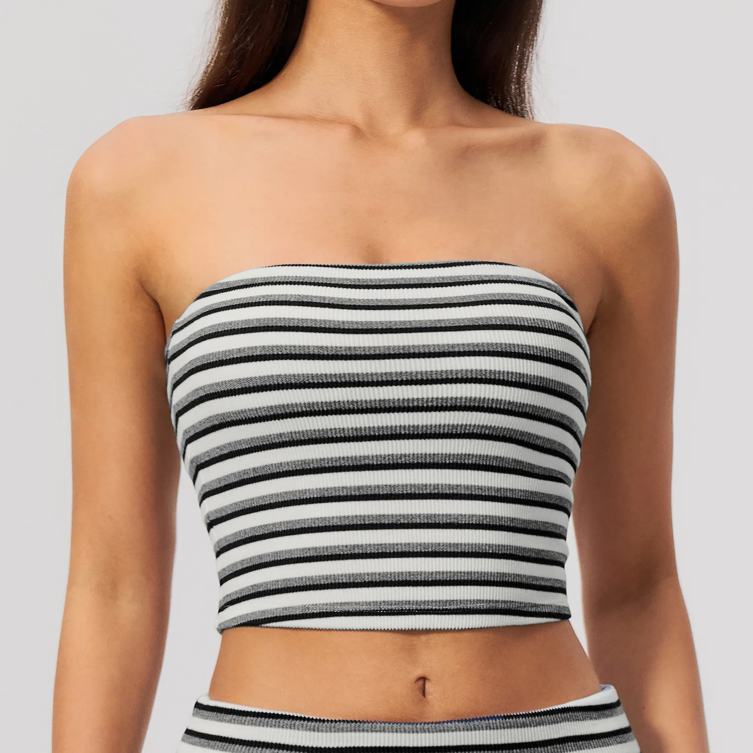 Neues nahtloses, trägerloses,  – Seamless Ribbed Workout Tank Top Bewertung und Preis