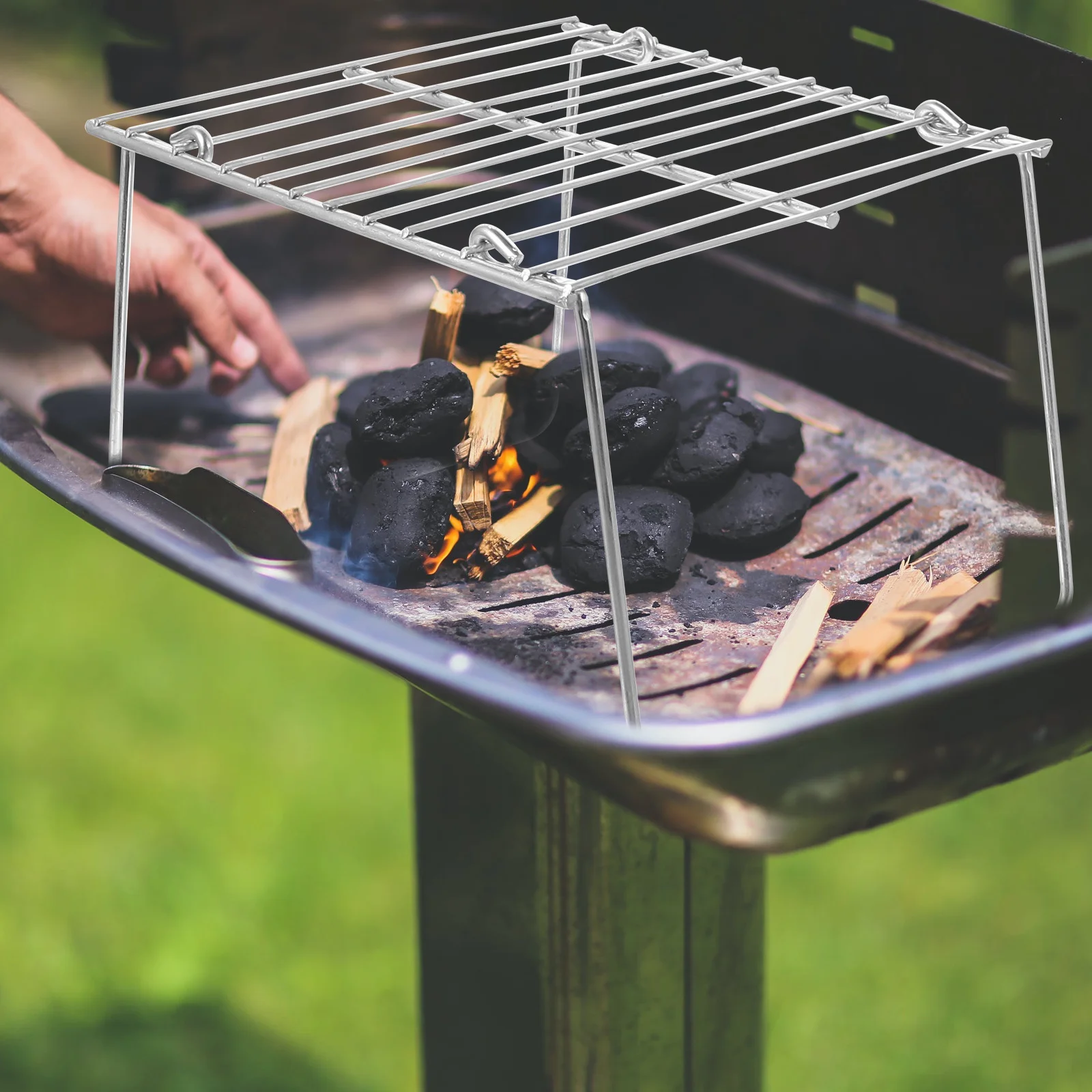 

Durable Thick Steel Foldable Stove Stand Universal Barbecue Rack Portable Picnic Grill Accessory Stable Support