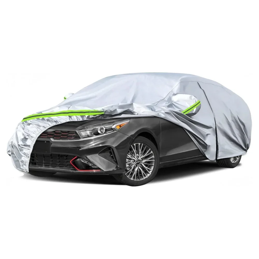 

Car Cover For Kia Forte/K3 2009-2025 All Weather Custom-fit With Zipper Door Windproof Band For Snow Rain Dust Hail Protection