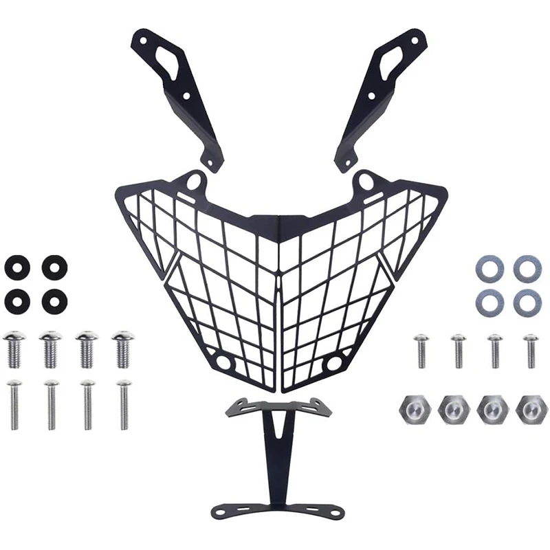 A30P-Motorcycle Headlight Protection Cover Mesh Grille Guard For Kawasaki Versys 300X X300 X-300 2015-2019