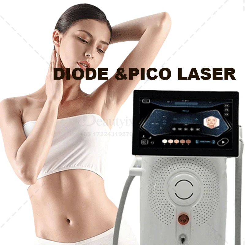 

2 in 1 4000W 4-Wavelength 755/808/940/1064nm Diode Laser & Pico Laser Machine Painless Permanent Hair Removal Beauty Salon Equip