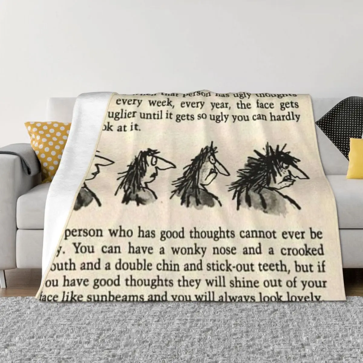 

Roald Dahl the twits Throw Blanket Quilt Nap Soft Beds Plaid Blankets