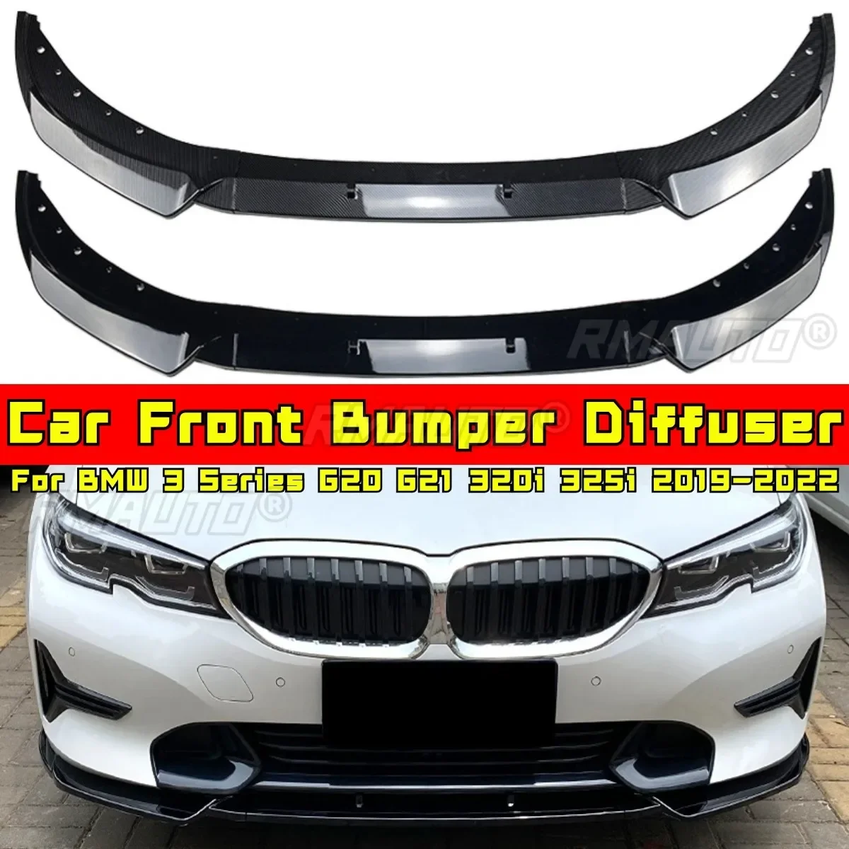 

Front Bumper Diffuser Lip Splitter Spoiler Bumper Exterior Part for BMW 3 Series G20 G21 320i 325i 2019-2022 Car Accessories