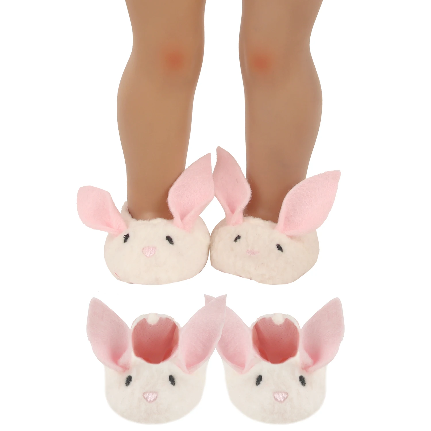 Cute 7.5cm Rabbit Doll Shoes For 18 inches American Dolls Long Ears Animal Mini Shoes For 43cm Baby New Born&OG,Russia Girl Doll